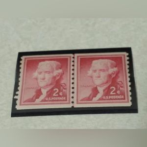 Vintage THOMAS JEFFERSON 2 CENT STAMP, Mint Condition, Lot of 2  unused